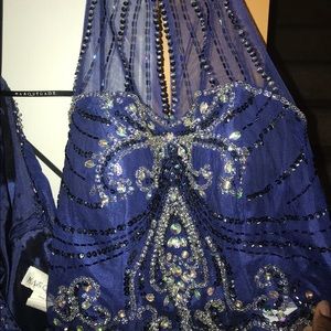 Royal blue cropped prom dress